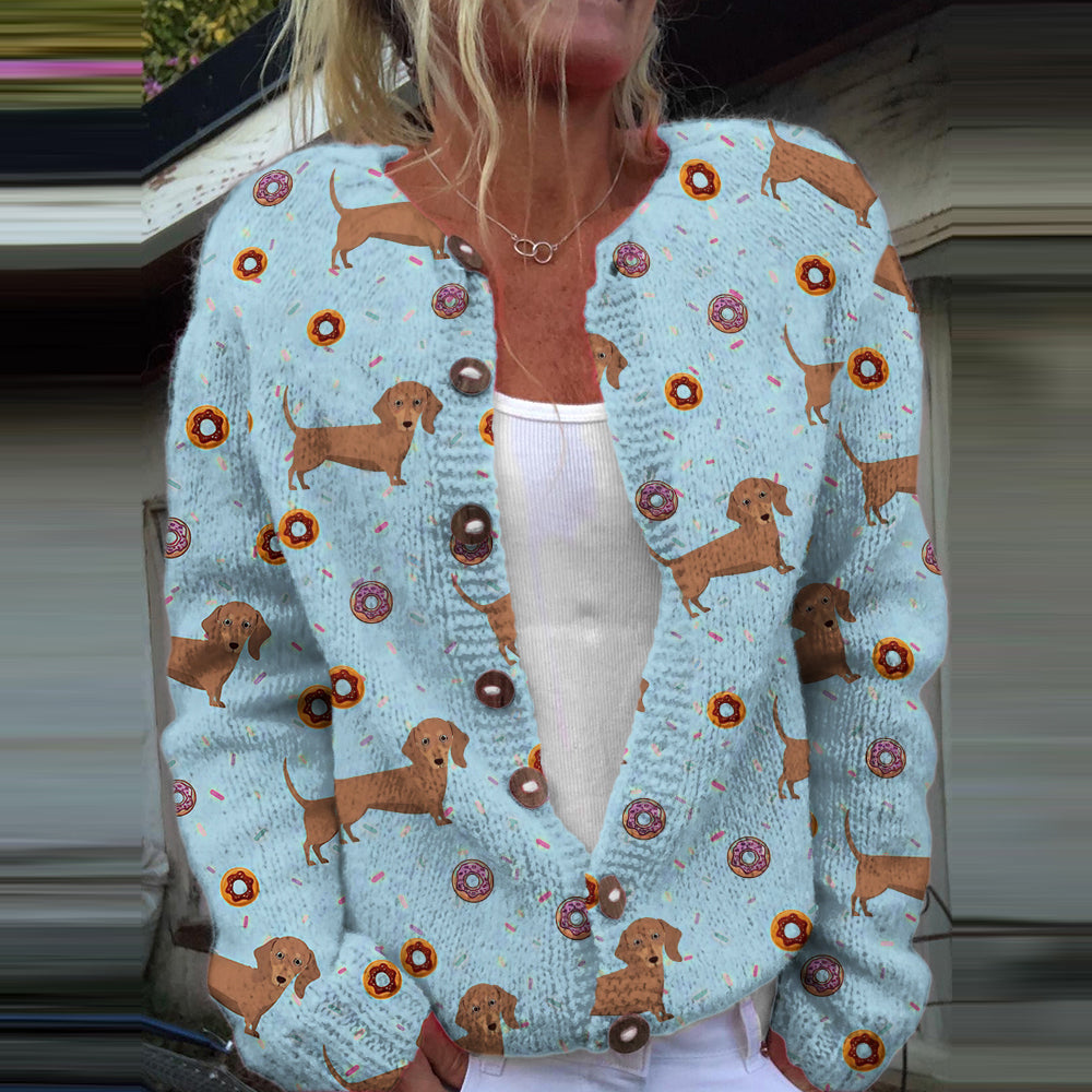 Cardigan à boutons imprimé floral vintage