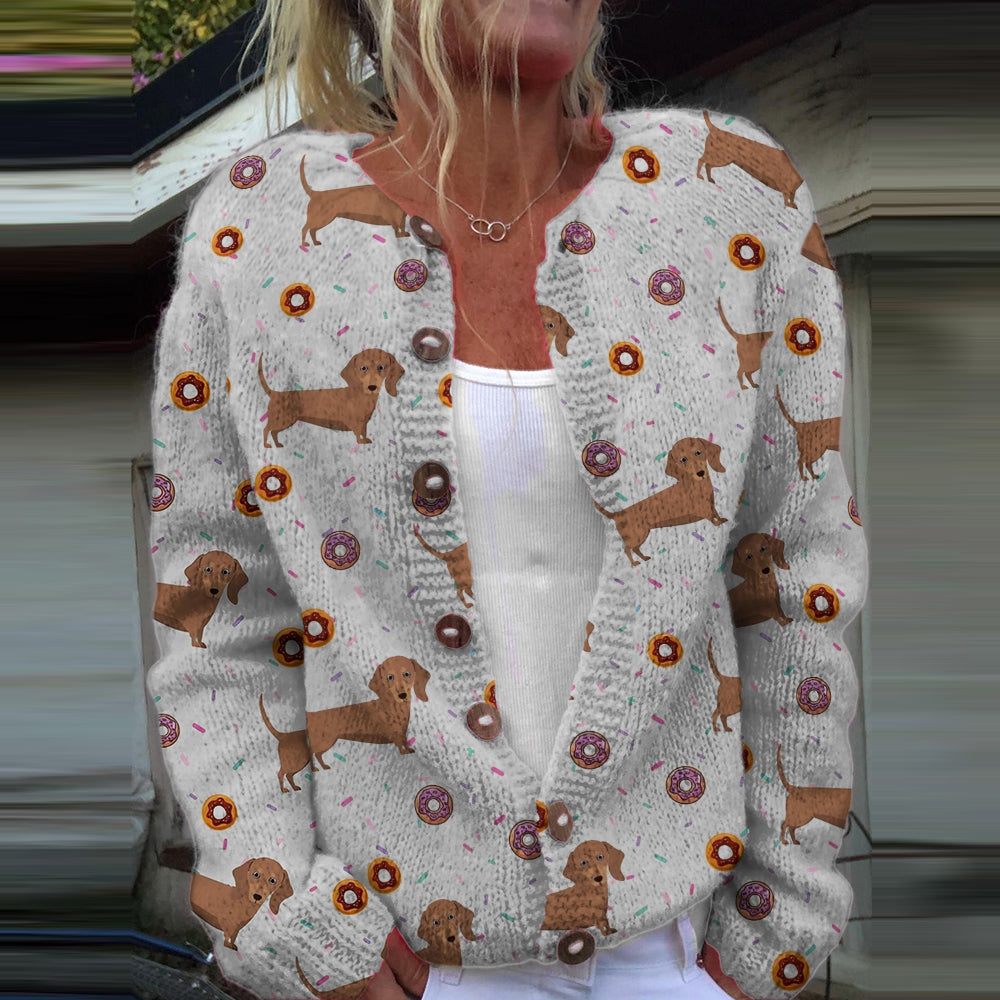 Cardigan à boutons imprimé floral vintage