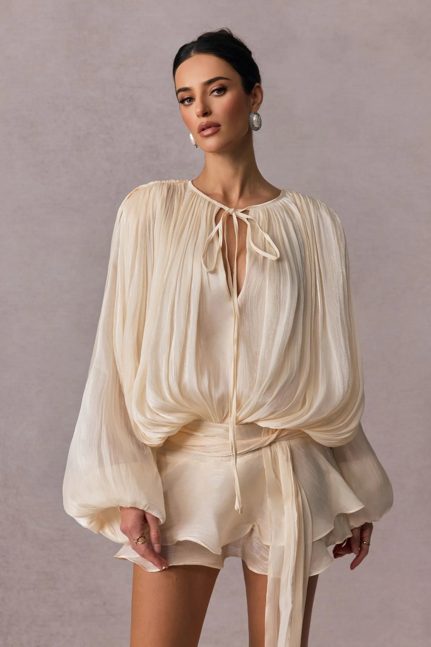 Robe Chemisier Évasée à Lacets