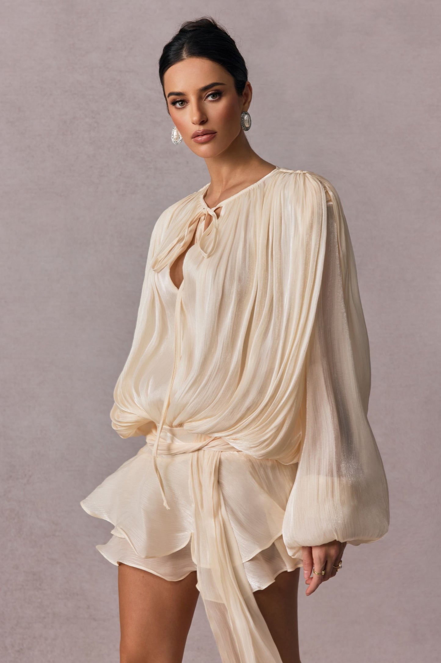 Robe Chemisier Évasée à Lacets