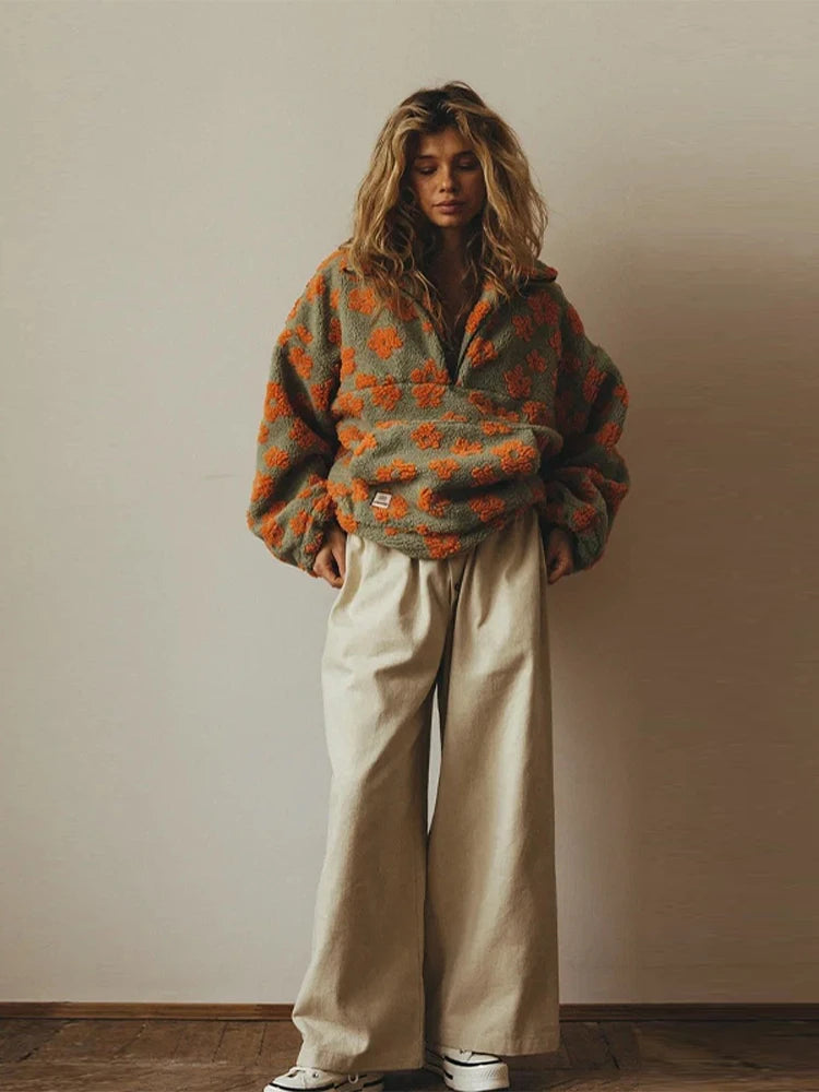 Hoodie à la mode avec manches longues et fermeture éclair,