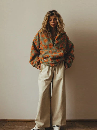 Hoodie à la mode avec manches longues et fermeture éclair,