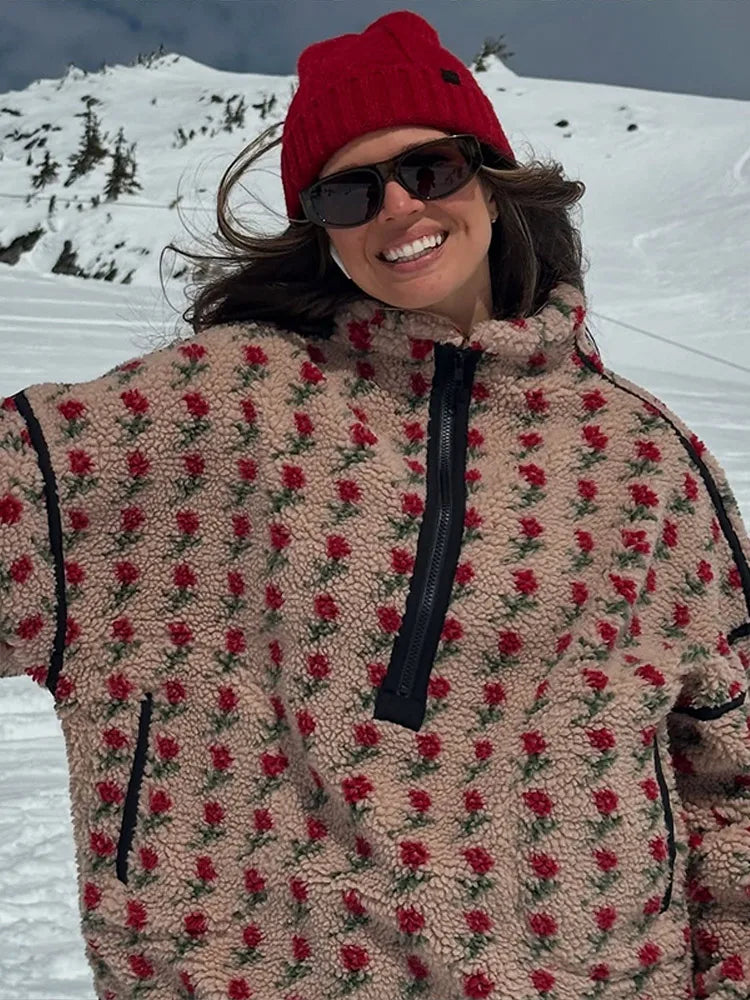 Hoodie à la mode avec manches longues et fermeture éclair,