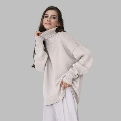 Trendy Autumn Winter Casual Warm Women's Sweater Turtleneck New Solid Color Knitting Personality Pullovers Women Streetwear Top