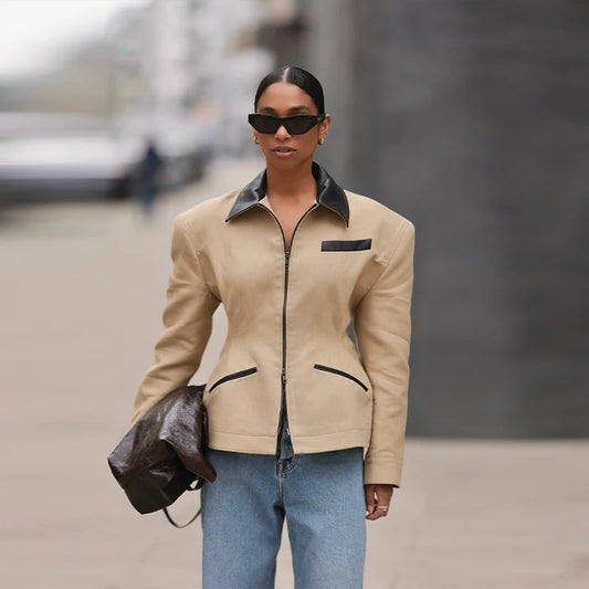 LeatherJacket Casual High Street Style