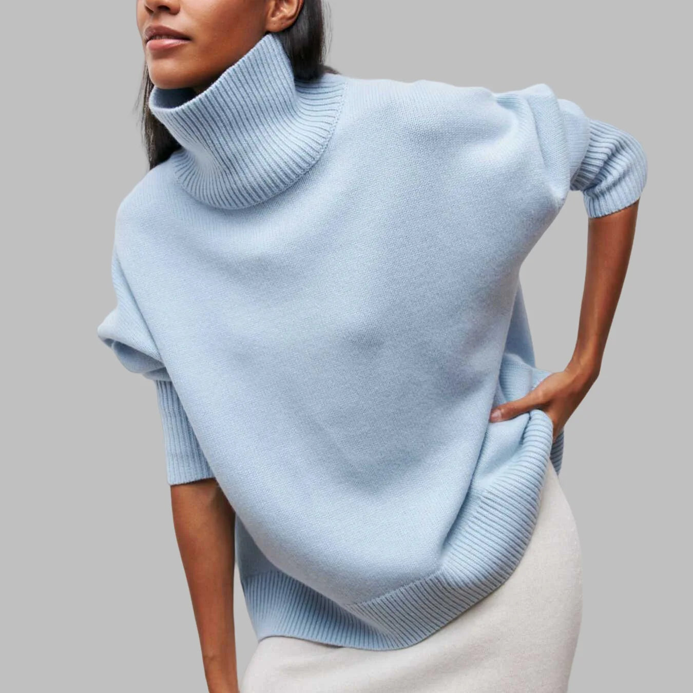Trendy Autumn Winter Casual Warm Women's Sweater Turtleneck New Solid Color Knitting Personality Pullovers Women Streetwear Top