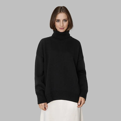 Trendy Autumn Winter Casual Warm Women's Sweater Turtleneck New Solid Color Knitting Personality Pullovers Women Streetwear Top