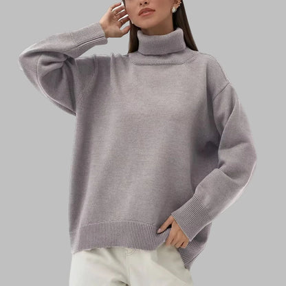 Trendy Autumn Winter Casual Warm Women's Sweater Turtleneck New Solid Color Knitting Personality Pullovers Women Streetwear Top