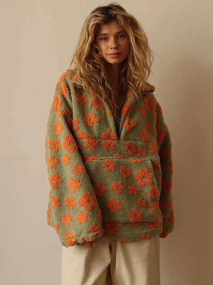 Hoodie à la mode avec manches longues et fermeture éclair,