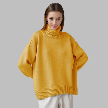 Trendy Autumn Winter Casual Warm Women's Sweater Turtleneck New Solid Color Knitting Personality Pullovers Women Streetwear Top