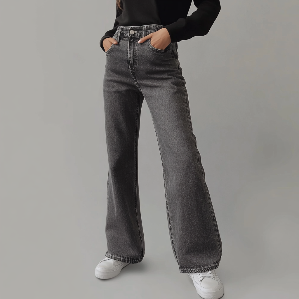 Maison Étoile™ | Pantalon Large Grise pour Femmes