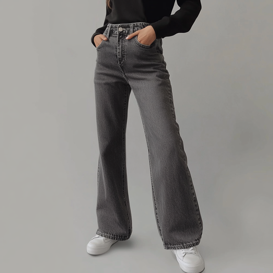 Maison Étoile™ | Pantalon Large Grise pour Femmes