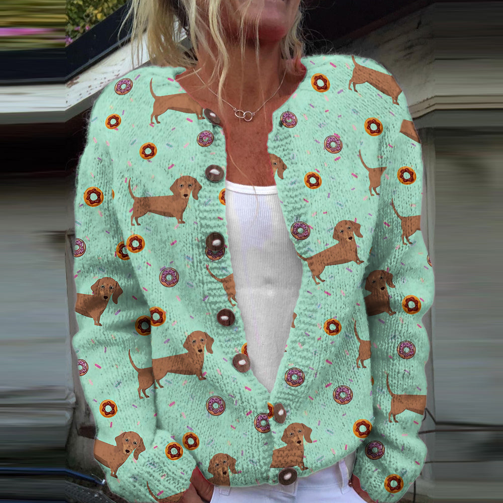 Cardigan à boutons imprimé floral vintage