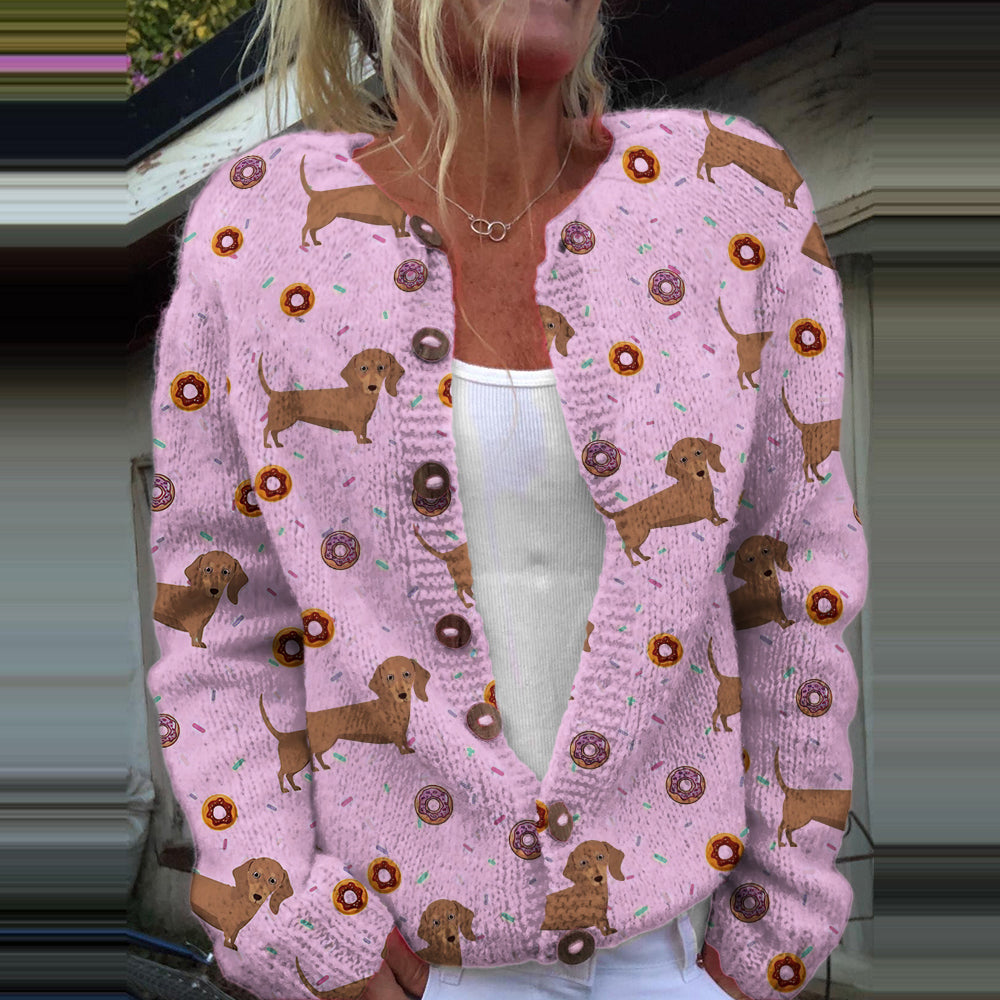 Cardigan à boutons imprimé floral vintage